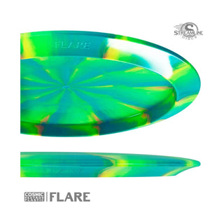 Streamline Disc Golf Cosmic Neutron Flare Distance Driver 9/4/0/3.5 Blue Peach/Purple Indigo 174 grams