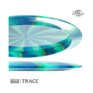 Streamline Disc Golf Cosmic Neutron Trace Sarah Hokom Distance Driver 11/5/-1/2 Blush Pink/Gold Blue 174 grams