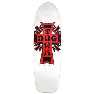 Dogtown Old School Skateboard Deck Cross Logo 70's Rider White/Red 9" x 30.575"