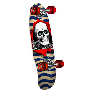Powell Peralta Skateboard Complete Cruiser Micro Mini Ripper Natural/Blue 7.5" x 24"