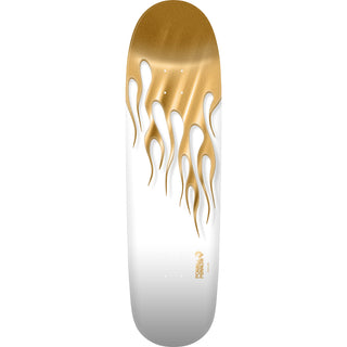 Powell Peralta Skateboard Deck Hot Rod Flames White/Gold Old School Reissue
