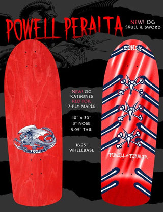 Powell Peralta Skateboard OG Rat Bones Red Foil / Independent/ Rat Bones White