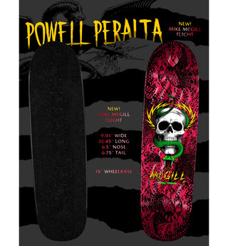 Powell Peralta Skateboard Deck Flight Mike McGill Skull and Snake 9.0" x 32.45"