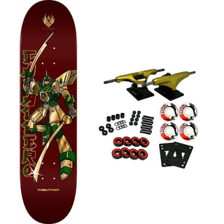 Powell Peralta Skateboard Complete Flight Caballero Gundam Burgundy/Gold Foil 8.25" x 31.95"