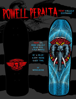 Powell Peralta Skateboard Complete Vallely Elephant Blue Foil Old School Reissue