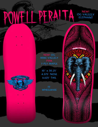 Powell Peralta Skateboard Complete Mike Vallely Elephant Pink Old School Reissue