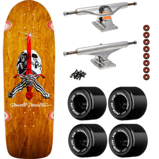 Powell Peralta Skateboard OG Skull and Sword Brown Stain / Independent/ Rat Bones Black
