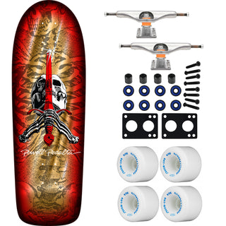 Powell Peralta Skateboard Rodriguez Skull and Sword Gold Foil / Independent / Rat Bones White