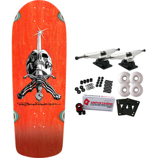 Powell Peralta Skateboard Complete OG Snub Rodriguez Skull and Sword Orange Old School Reissue