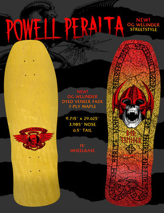 Powell Peralta Skateboard Welinder Classic Red/Yellow / Independent / Rat Bones White