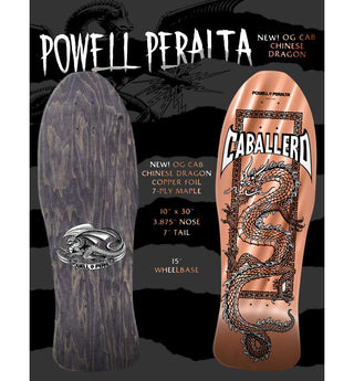 Powell Peralta Skateboard Cab Chinese Dragon Copper Foil / Independent/ Rat Bones White