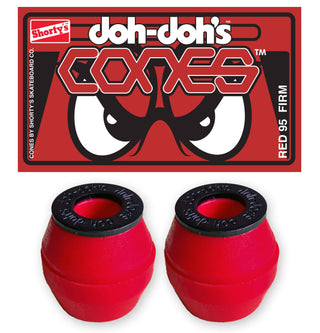 Shorty's Skateboard Bushings Doh Doh's Cones 95A Red Firm