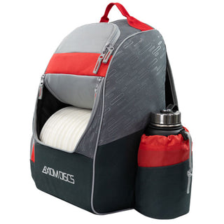Axiom Discs Disc Golf Backpack Bag - Shuttle Backpack Velcro Edition - Dark Grey/Red