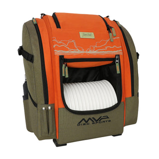 MVP Disc Golf Bag James Conrad Voyager Signature Backpack Olive/Orange