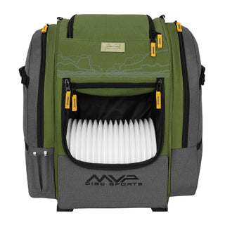 MVP Disc Golf Bag James Conrad Voyager Signature Backpack Slate/Green