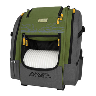 MVP Disc Golf Bag James Conrad Voyager Signature Backpack Slate/Green