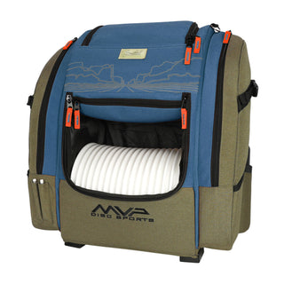 MVP Disc Golf Bag James Conrad Voyager Pro Signature Backpack Olive/Blue