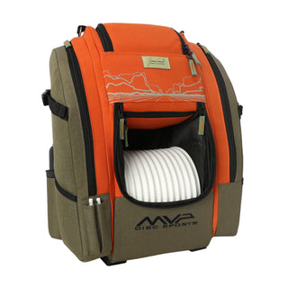 MVP Disc Golf Bag James Conrad Voyager Slim Signature Backpack Olive/Orange