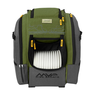 MVP Disc Golf Bag James Conrad Voyager Slim Signature Backpack Slate/Green