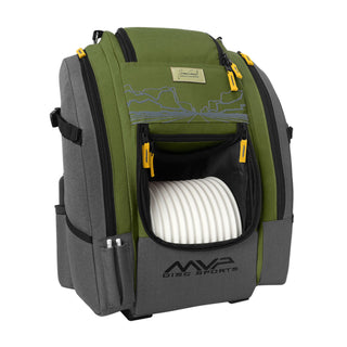 MVP Disc Golf Bag James Conrad Voyager Slim Signature Backpack Slate/Green