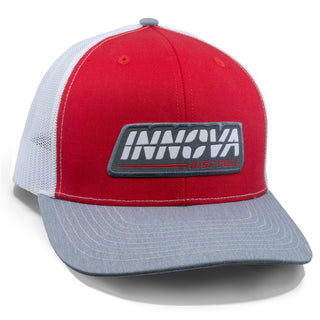 Innova Disc Golf Burst Woven Patch Trucker Hat Red/White/Grey
