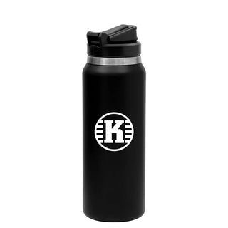 Kastaplast 32oz Stainless Steel Water Bottle w/ Straw - Black