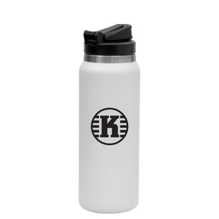 Kastaplast 32oz Stainless Steel Water Bottle w/ Straw - White