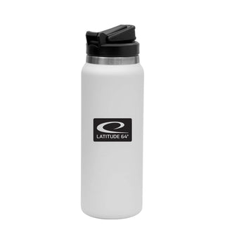 Latitude 64 32oz Stainless Steel Water Bottle w/ Straw - White