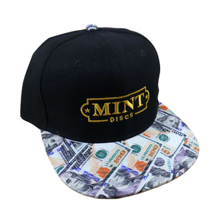 Mint Disc Golf Hat Money Flat Brim Snapback Black/Gold