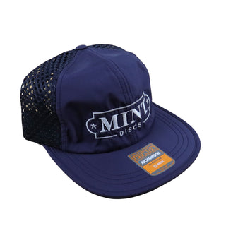 Mint Disc Golf Hat Flat Brim Snapback Mesh Adjustable Strap Navy/White