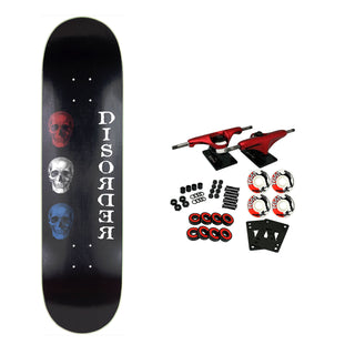 Disorder Skateboard Complete 3 Skull 8.25"