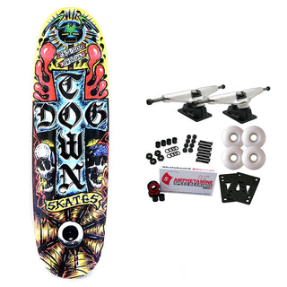 Dogtown Skateboard Complete Red Dog RxCx Egg Black/Yellow 9.0" x 31.95"
