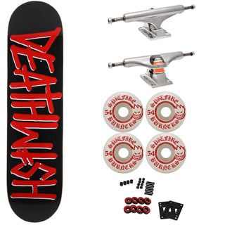Deathwish Deathspray Skateboard Red 8.5" x 32" with Independent Trucks, Spitfire Wheels
