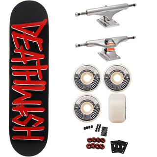 Deathwish Deathspray Skateboard Red 8.25" x 31.5" with Independent Trucks, Triclops Wheels