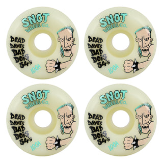 Snot Wheel Co. Skateboard Wheels 54mm Dead Dave Bad Bois 100A Conical White/Glow