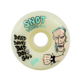 Snot Wheel Co. Skateboard Wheels 54mm Dead Dave Bad Bois 100A Conical White/Glow