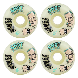 Snot Wheel Co. Skateboard Wheels 52mm Dead Dave Bad Bois 101A Conical White/Glow