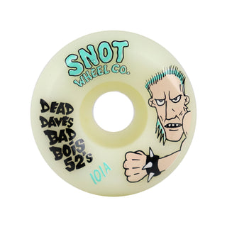Snot Wheel Co. Skateboard Wheels 52mm Dead Dave Bad Bois 101A Conical White/Glow