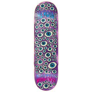 Heroin Skateboard Deck Dalton Dern Eyes Purple 8.625" x 32.2"