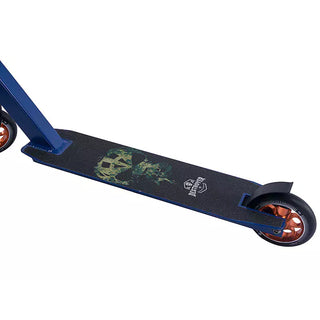 Street Surfing Stunt Kick Scooter Destroyer Green Fire Mask