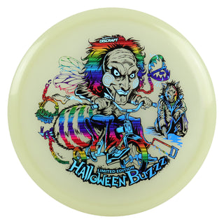 Discraft Disc Golf 2026 Mega Glo Halloween Buzzz Blue Holo/Rainbow Lines 170-172g