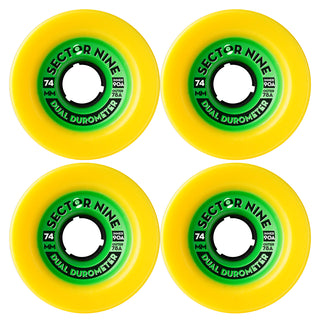 Sector 9 Longboard Wheels 74mm Dual Duro 78A Yellow