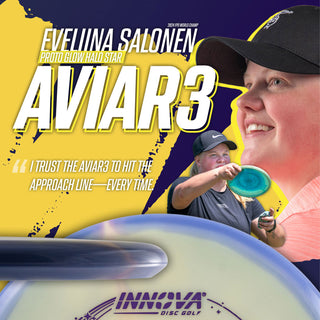 Innova Disc Golf Eveliina Salonen Tour Series Proto Glow Star Aviar3 Putter 3/2/0/2 Purple/Slate 173 grams