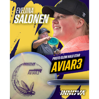 Innova Disc Golf Eveliina Salonen Tour Series Proto Glow Star Aviar3 Putter 3/2/0/2 Purple/Slate 173 grams