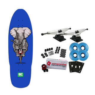 Everybody Skates Skateboard Complete Elephant Standard Blue 9.5" x 30"
