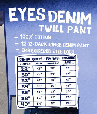 Krooked Skateboards Pants Eyes Denim Twill Dark Rinse Denim