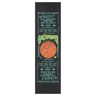 Grizzly Grip Skateboard Griptape Grizzlapalooza  Black 9" x 33" Sheet