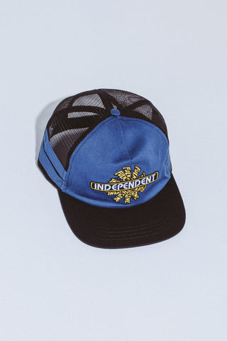 FA X Independent Hat Spiral Logo Trucker Navy
