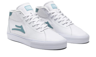 Lakai Skateboard Shoes Flaco II Mid White/Nile Leather