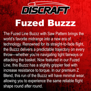 Discraft Disc Golf Fuzed Line Buzzz with Saw Pattern Midrange 5/4/-1/1 Yellow with Pink Saw/Holo Stars 175-176g
